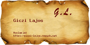 Giczi Lajos névjegykártya